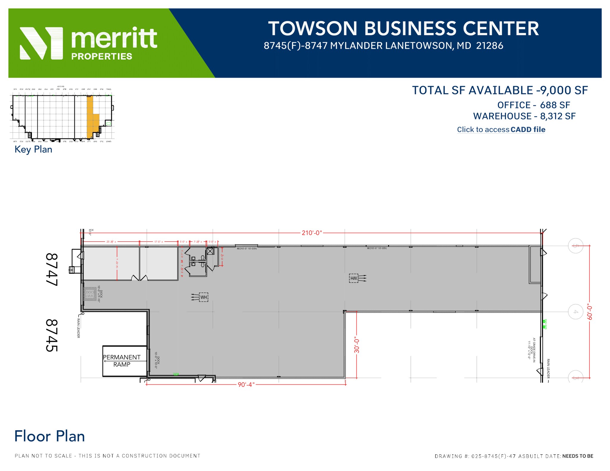 8701-8739 Mylander Ln, Towson, MD à louer Plan d’étage– Image 1 sur 1