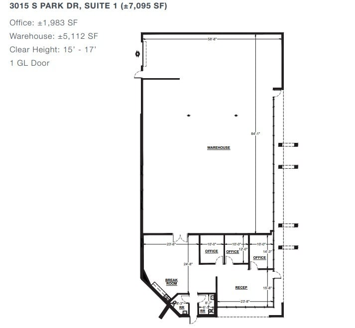 3015 S Park Dr, Tempe, AZ à louer Plan d’étage– Image 1 sur 6