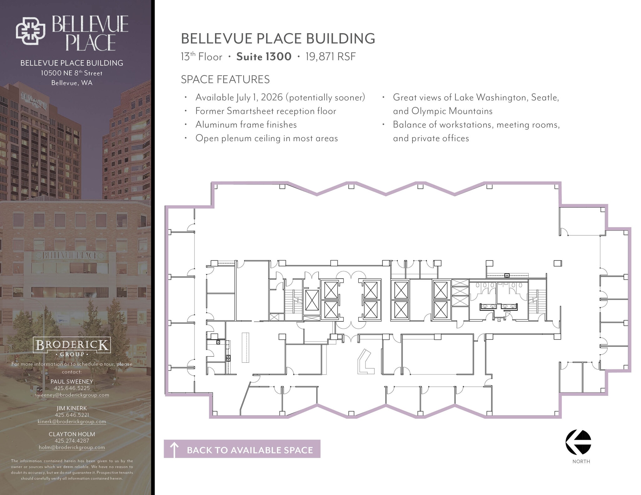 10500 NE 8th St, Bellevue, WA à louer Plan d’étage– Image 1 sur 1