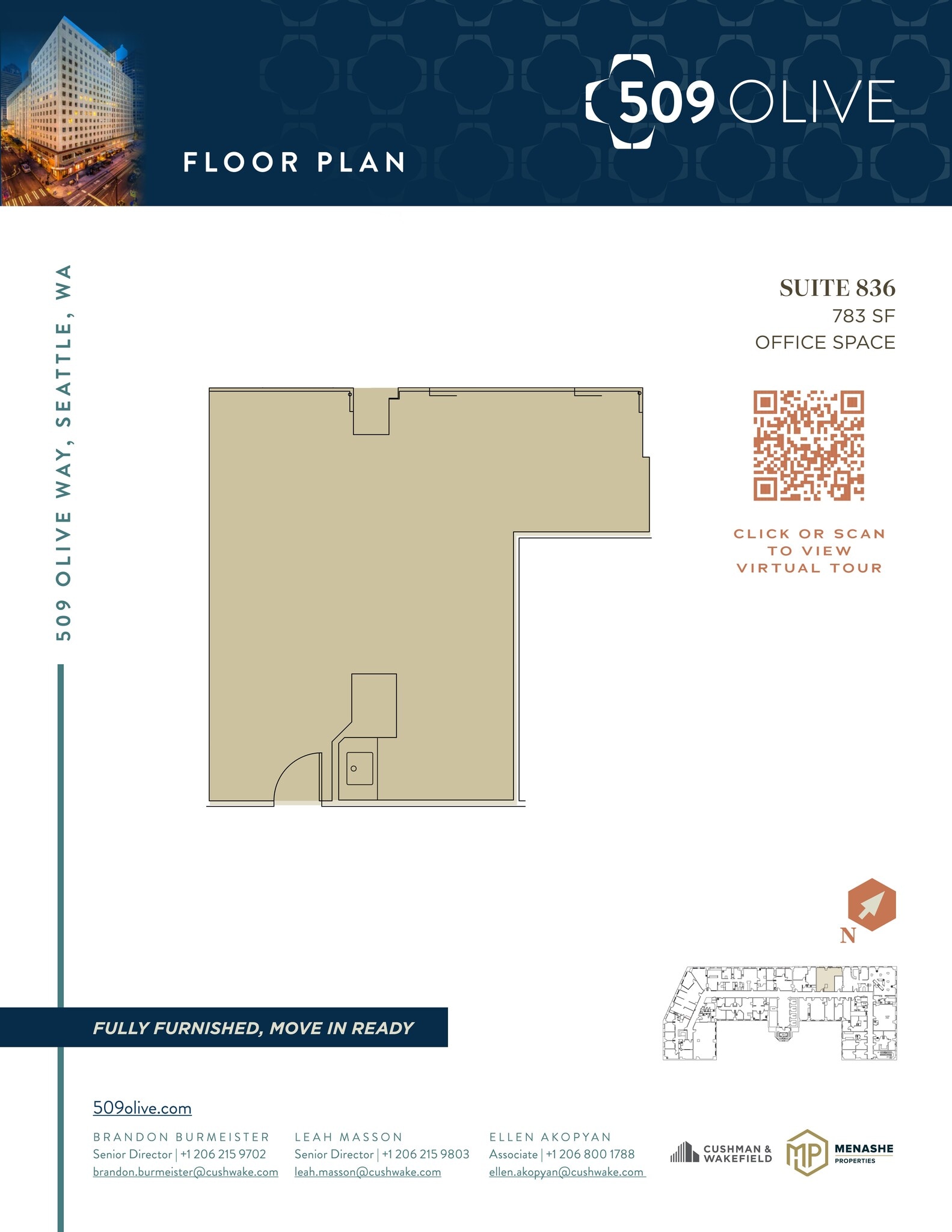 509 Olive Way, Seattle, WA à louer Plan de site– Image 1 sur 2