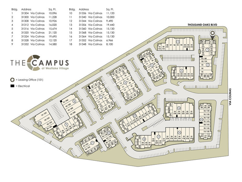 31304-31348 Via Colinas, Westlake Village, CA à louer - Plan de site – Image 3 sur 13