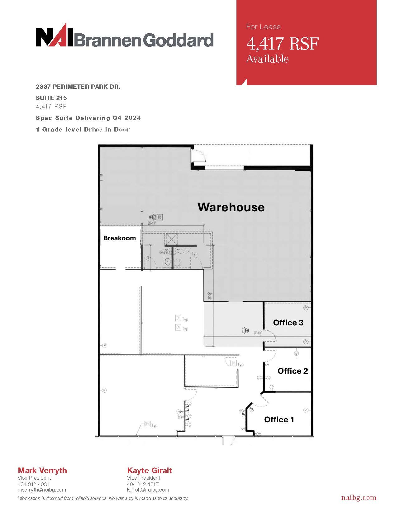 2358 Perimeter Park Dr, Atlanta, GA à louer Plan d’étage– Image 1 sur 1