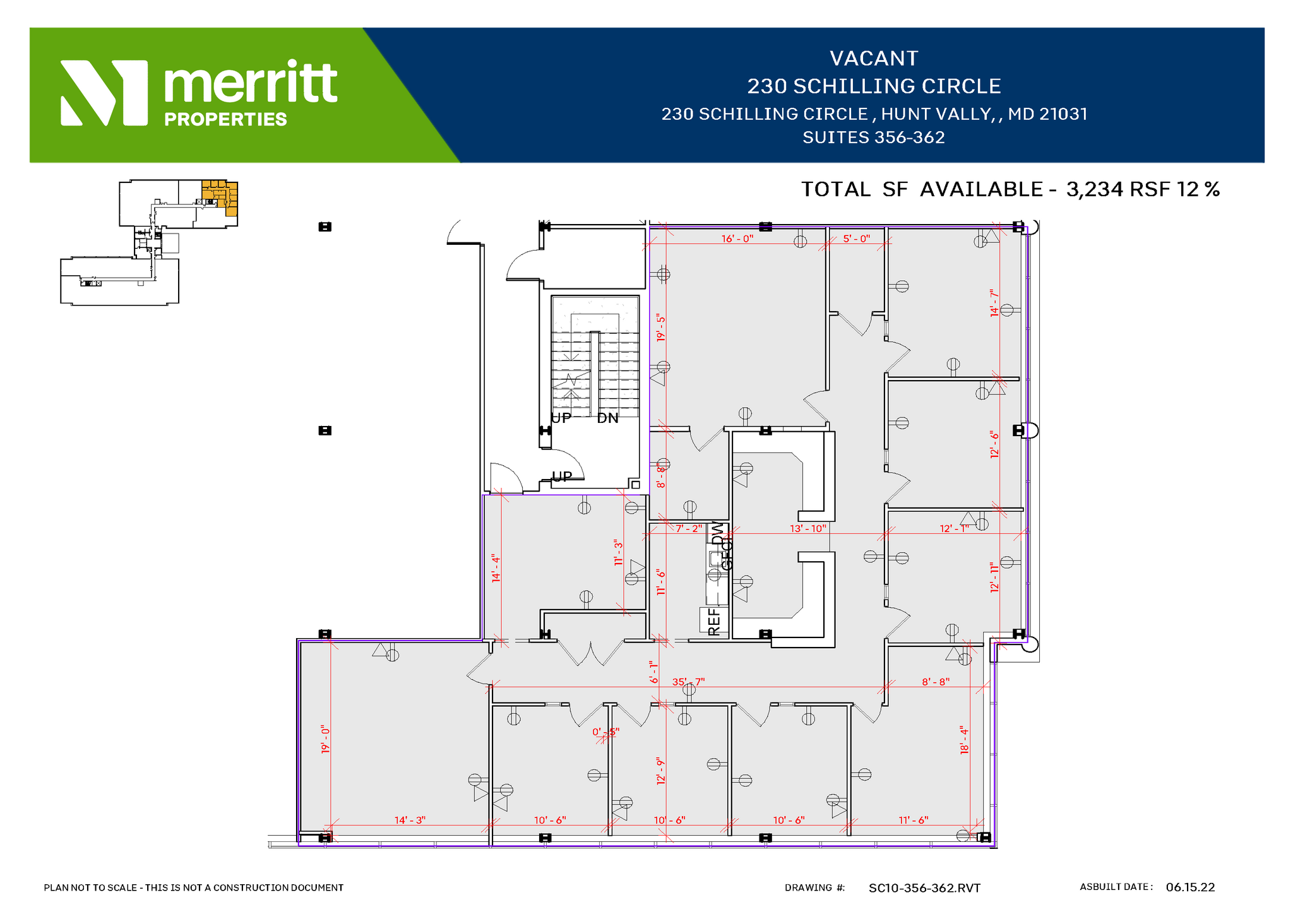 215 Schilling Cir, Hunt Valley, MD à louer Plan d’étage– Image 1 sur 2