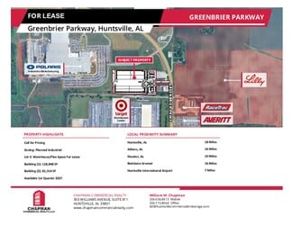 Plus de détails pour Greenbrier Rd, Madison, AL - Local d'activités à louer