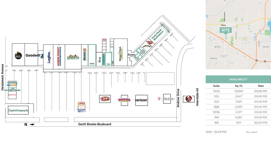 1107 Garth Brooks Blvd, Yukon, OK à louer - Plan de site – Image 2 sur 2
