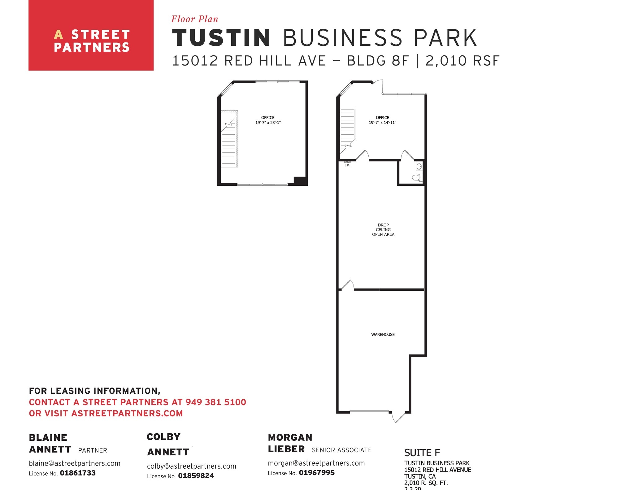 15102 Red Hill Ave, Tustin, CA à louer Plan d’étage– Image 1 sur 1