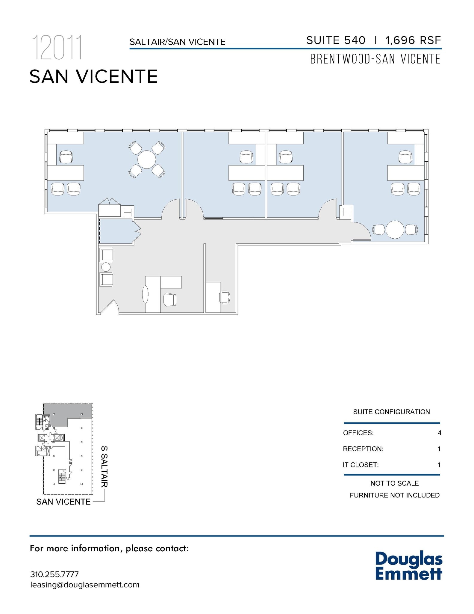 12011 San Vicente Blvd, Los Angeles, CA à louer Plan d’étage– Image 1 sur 1