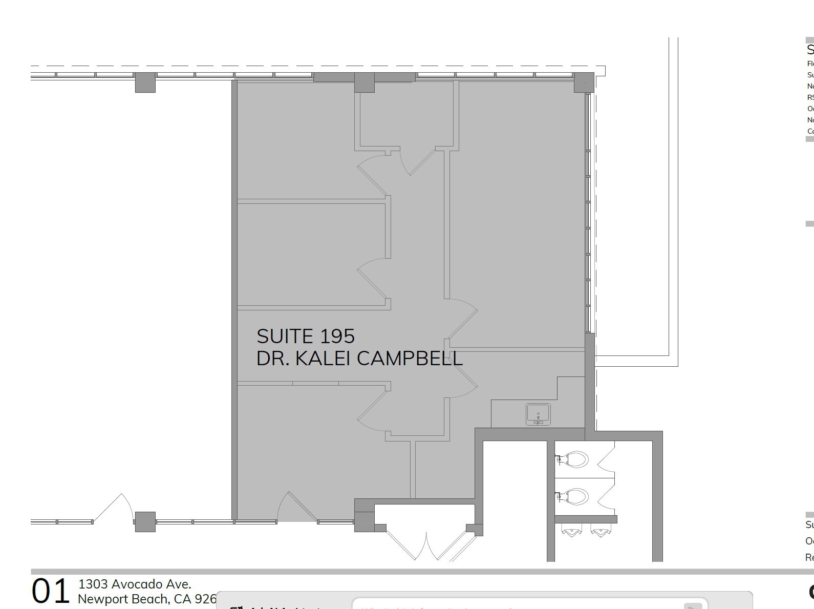 1303 Avocado Ave, Newport Beach, CA à louer Plan d’étage– Image 1 sur 1