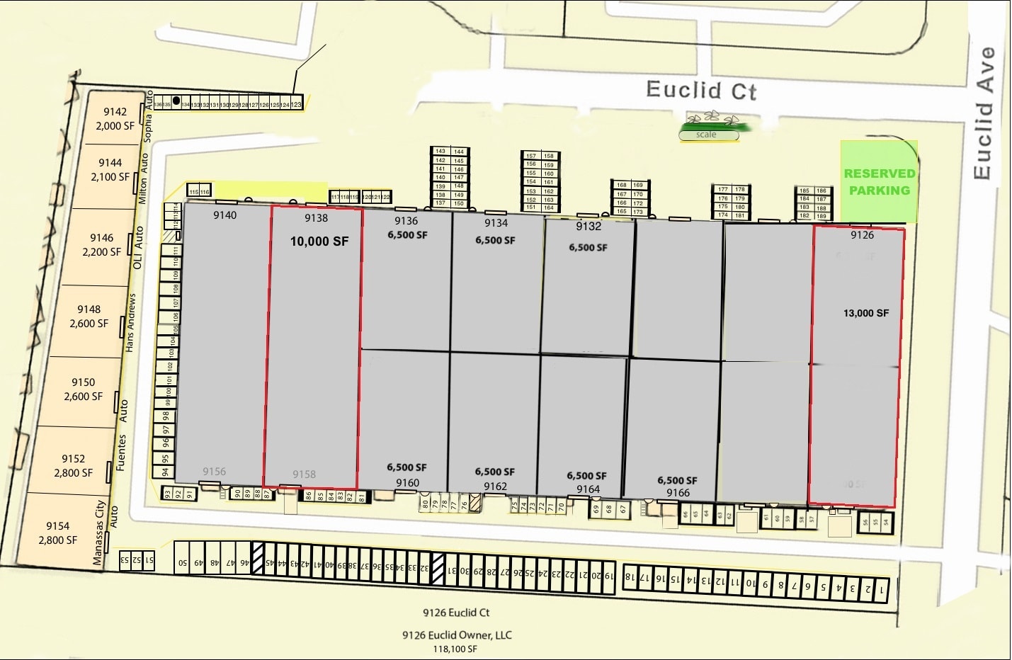 9126-9166 Euclid Ave, Manassas, VA à louer Plan d’étage– Image 1 sur 1