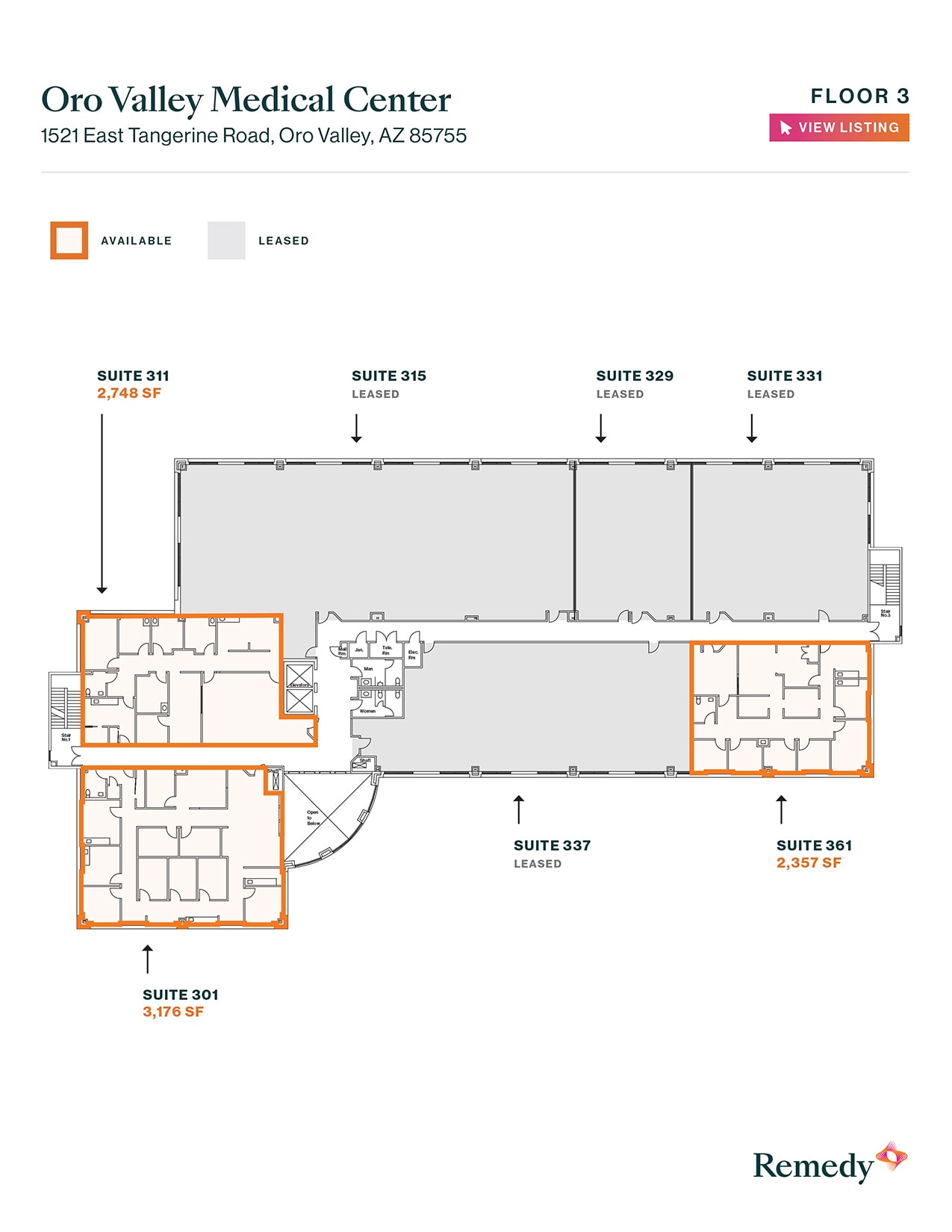 1521 E Tangerine Rd, Oro Valley, AZ à louer Plan d’étage– Image 1 sur 1