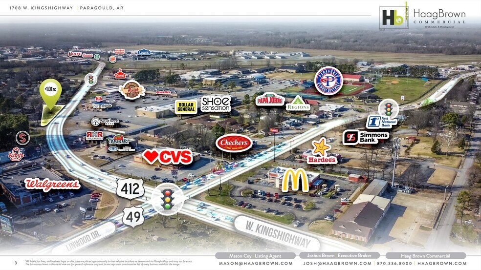 1708 W Kingshighway, Paragould, AR à vendre - Aérien – Image 3 sur 3