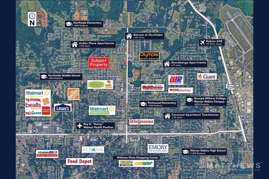 1017-1021 N Houston rd, Warner Robins, GA à vendre - Photo de l’immeuble – Image 3 sur 3