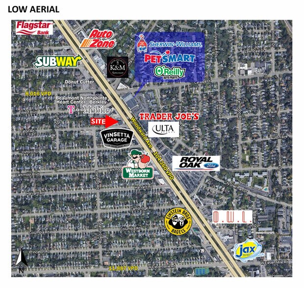27827-27833 Woodward Ave, Berkley, MI à vendre - Aérien – Image 3 sur 7