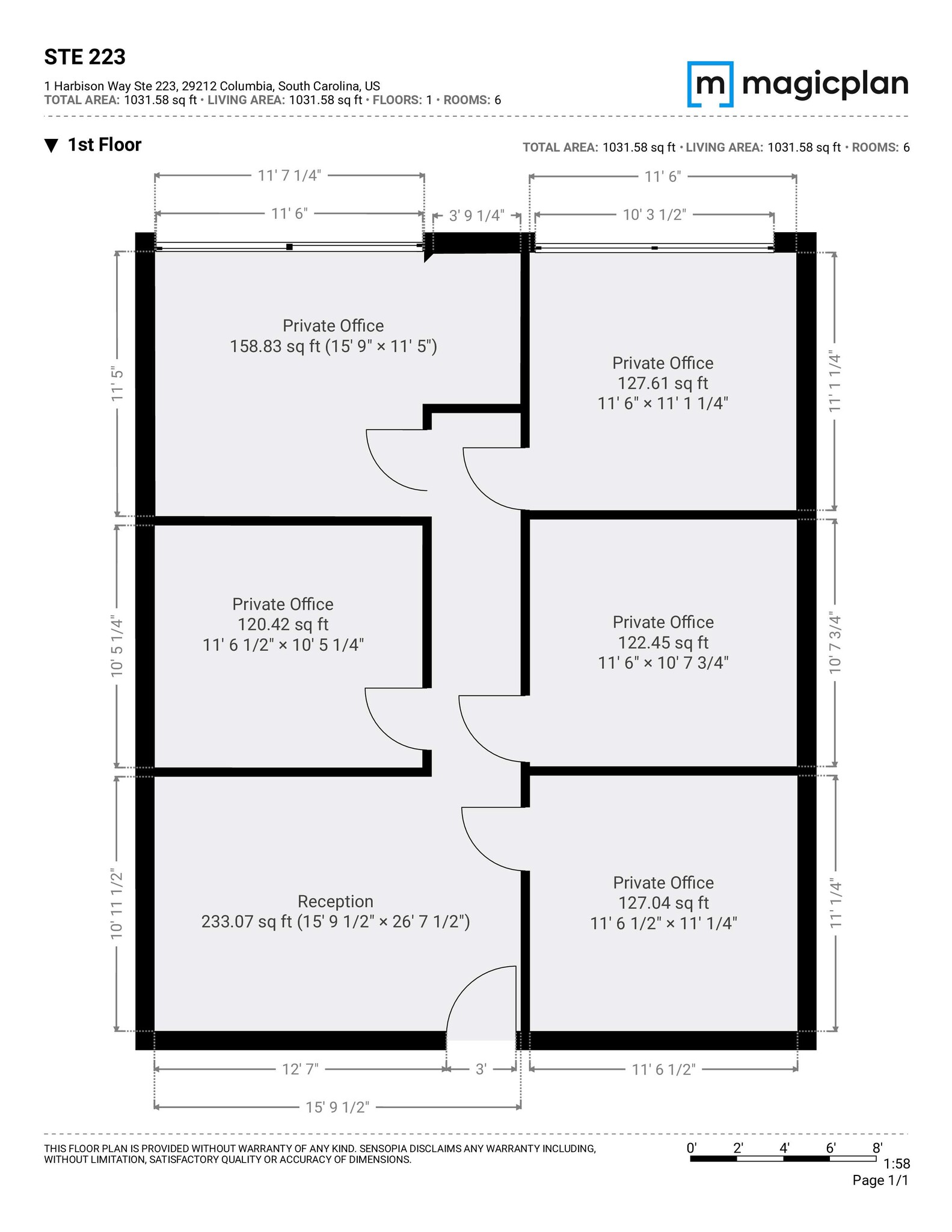 1 Harbison Way, Columbia, SC à louer Plan d’étage– Image 1 sur 5