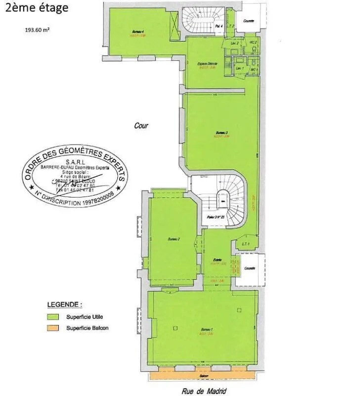 Bureau dans Paris à louer Plan d’étage– Image 1 sur 2