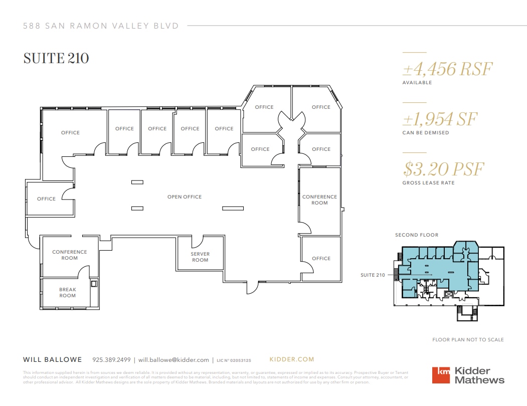 588 San Ramon Valley Blvd, Danville, CA à louer Plan d’étage– Image 1 sur 2