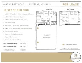 4690 W Post Rd, Las Vegas, NV à vendre Plan d’étage– Image 2 sur 2