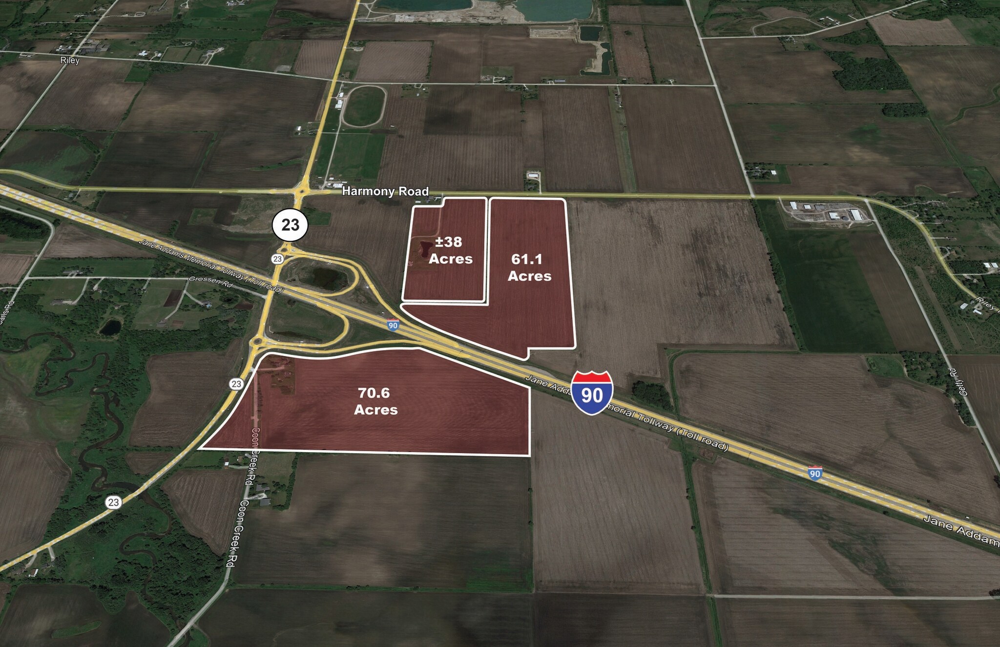 131 AC - I-90 and IL Route 23 - BTS portefeuille de 2 biens à vendre sur LoopNet.fr Aérien– Image 1 sur 2