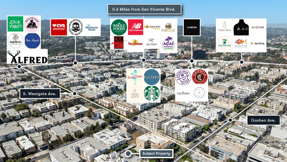 11921 Goshen Ave, Los Angeles, CA à vendre - Aérien – Image 3 sur 11