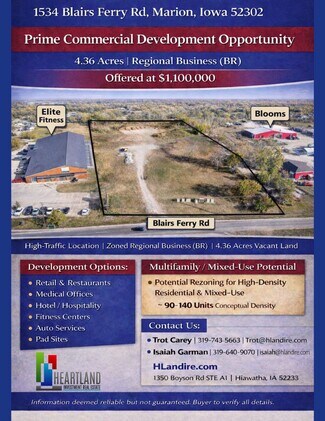 Plus de détails pour 1534 Blairs Ferry Rd, Marion, IA - Terrain à vendre