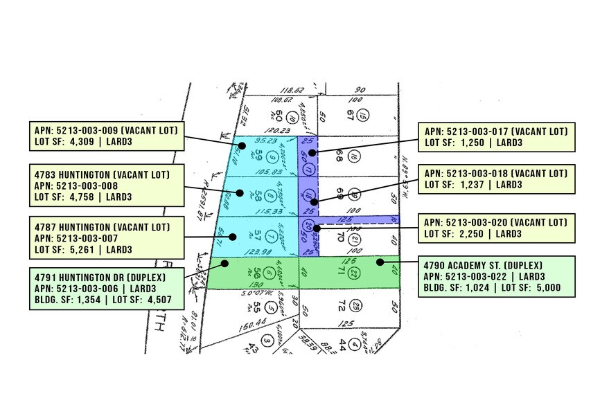 2 back-to-back Duplexes + 6 Vacant Land portefeuille de 3 biens à vendre sur LoopNet.fr - Plan cadastral – Image 3 sur 51