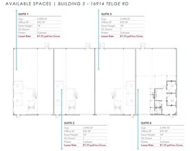 16906 Telge Rd, Cypress, TX à louer Plan d’étage– Image 1 sur 1