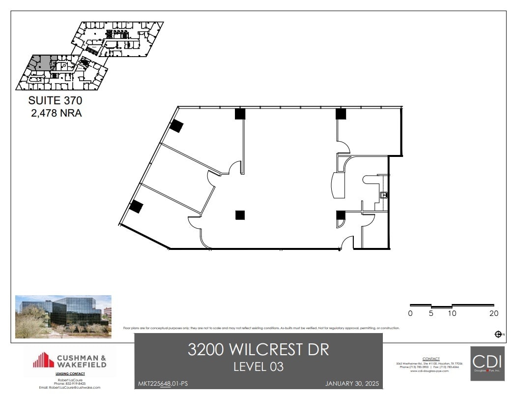 3200 Wilcrest Dr, Houston, TX à louer Plan d’étage– Image 1 sur 1