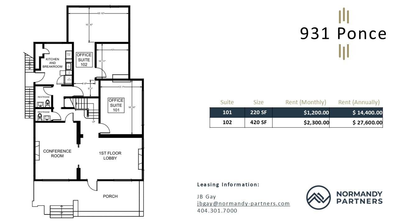 931 Ponce de Leon Ave NE, Atlanta, GA à louer Plan d’étage– Image 1 sur 1