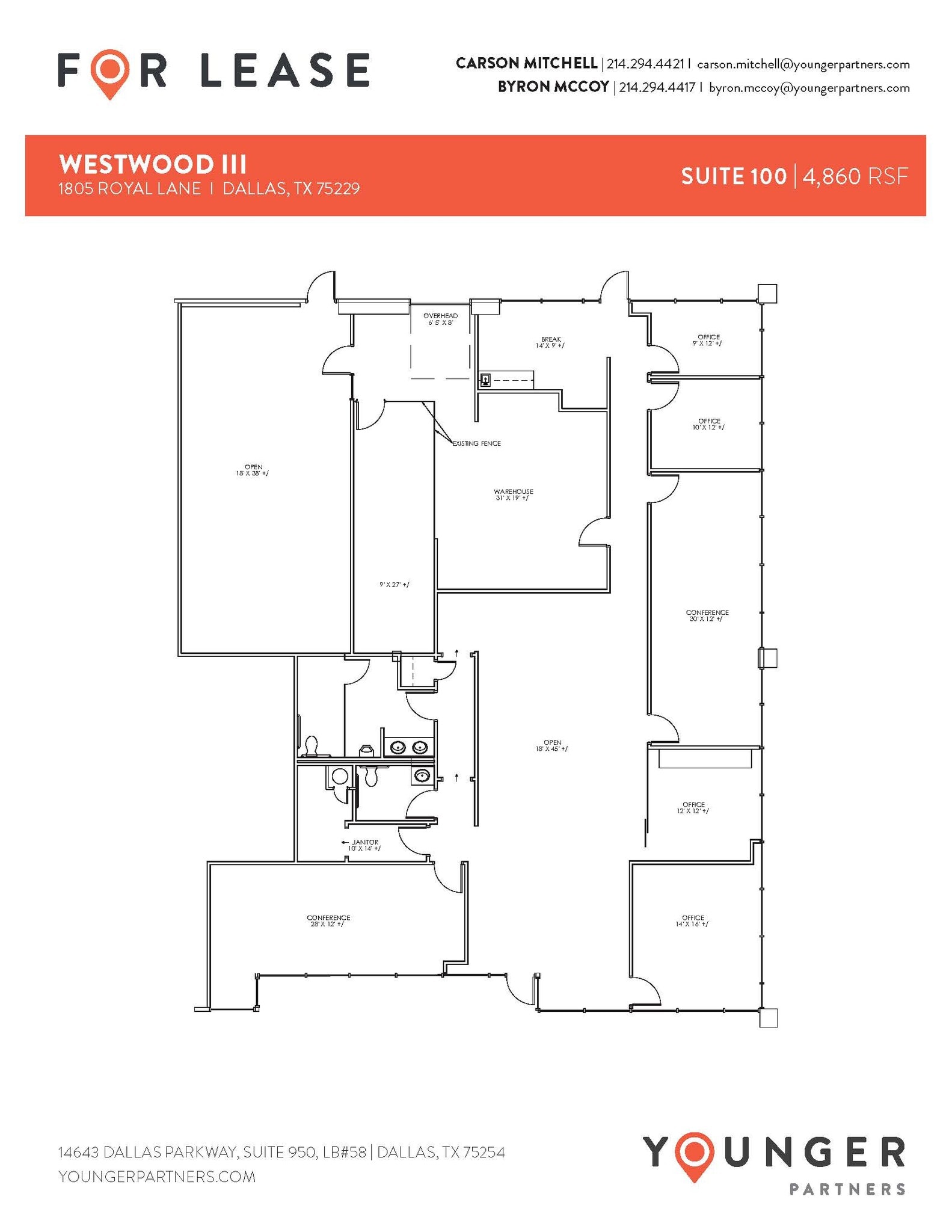 1805 Royal Ln, Dallas, TX à louer Plan d’étage– Image 1 sur 2