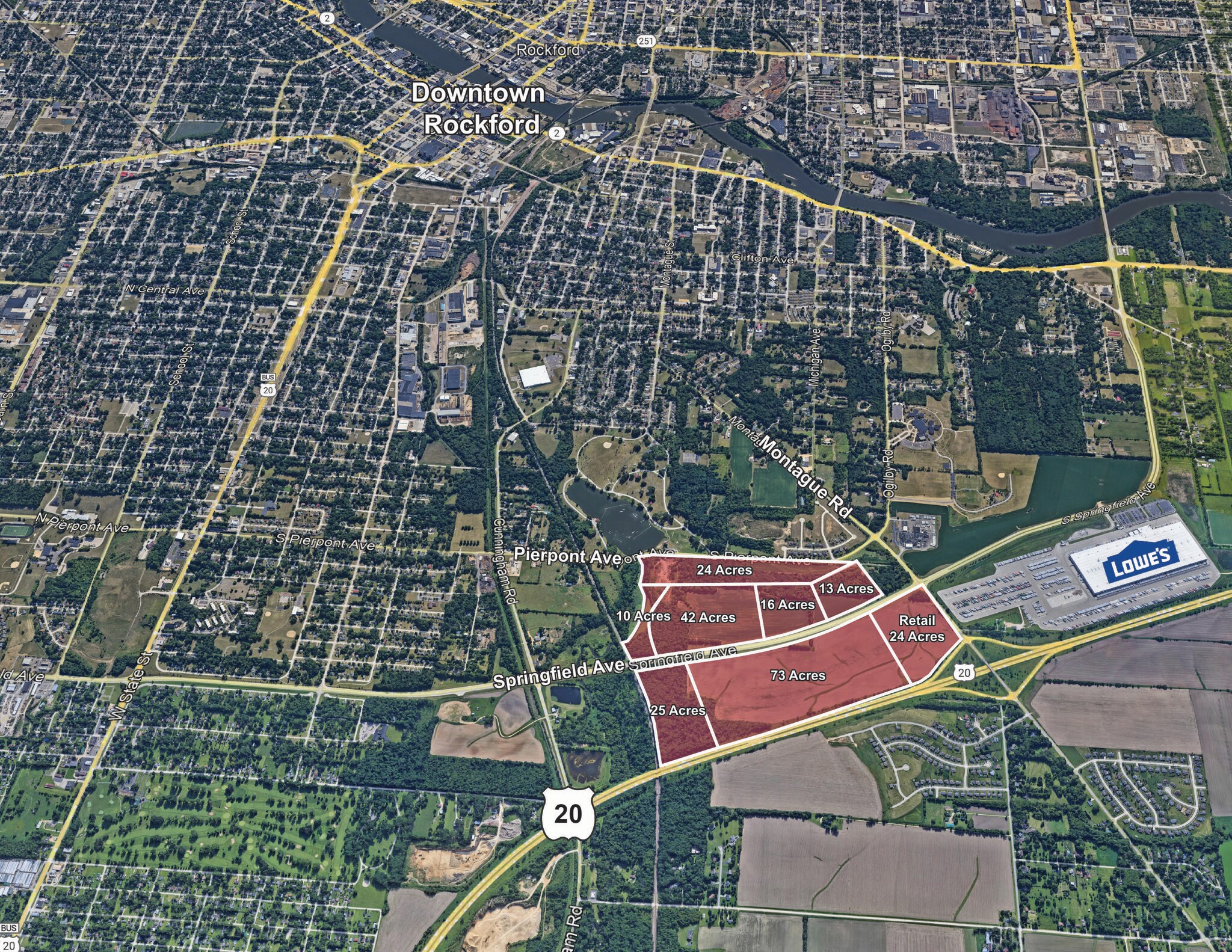 S Springfield Ave & Montague Rd, Rockford, IL à louer Aérien– Image 1 sur 2