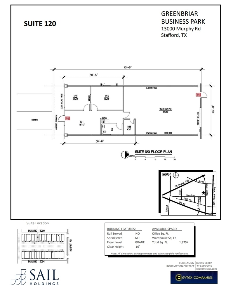 13000 Murphy Rd, Stafford, TX à louer Plan d’étage– Image 1 sur 1