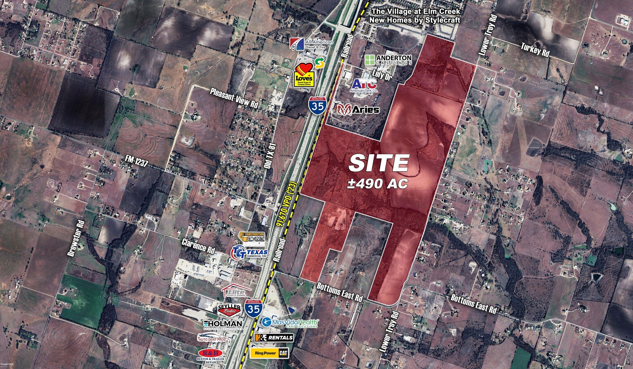 I-35 & Bottoms East Troy rd, Troy, TX à vendre Aérien– Image 1 sur 6