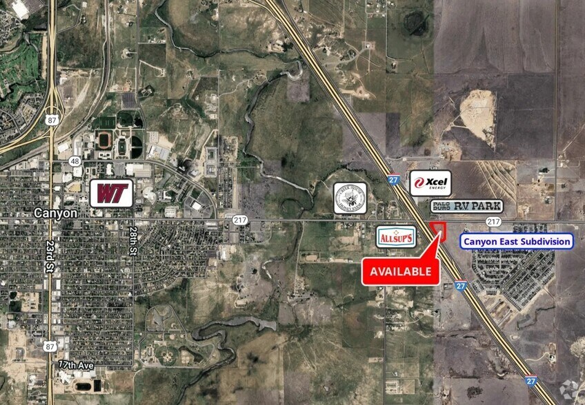 SE Corner I-27 & 4th Ave (W State Hwy 217), Canyon, TX à vendre - Aérien – Image 2 sur 2