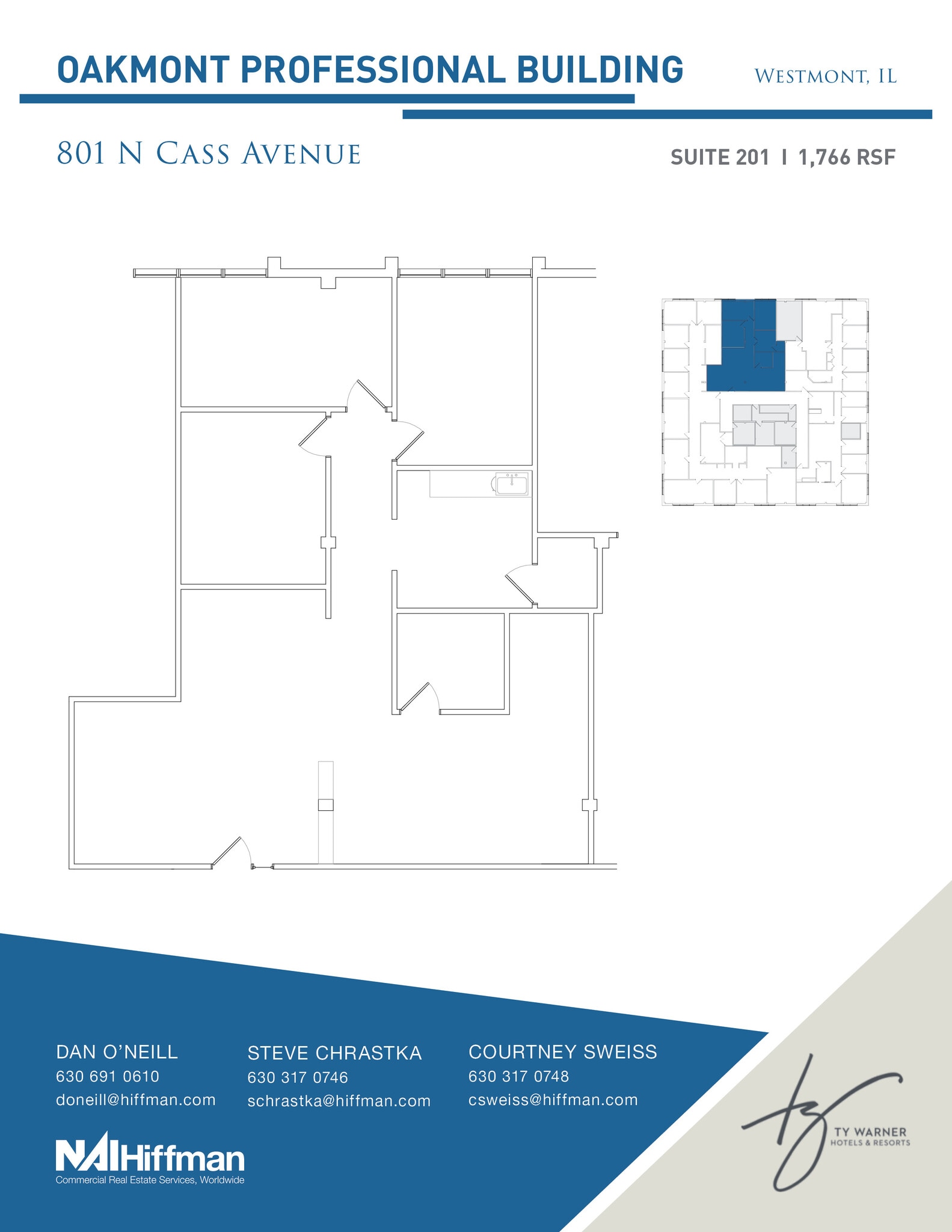 801 N Cass Ave, Westmont, IL à louer Plan d’étage– Image 1 sur 1