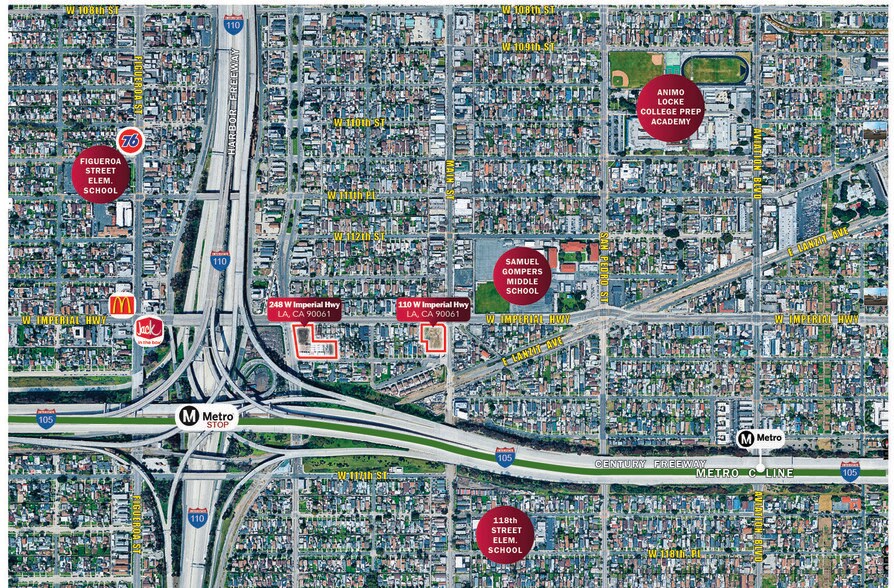 256 Imperial hwy, Los Angeles, CA à vendre - Aérien – Image 2 sur 3