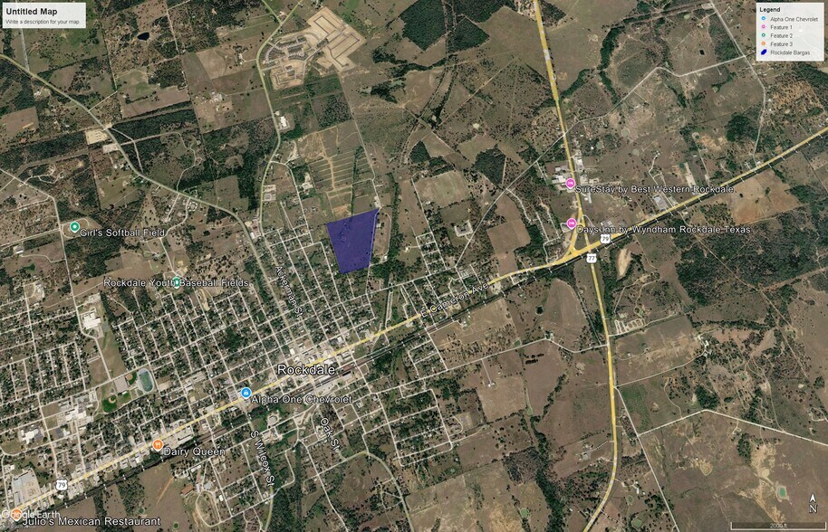 S24800 Tracy BLK 3 LOT 1A & BLK 7 LOT 1A, Rockdale, TX à vendre - Aérien – Image 2 sur 2