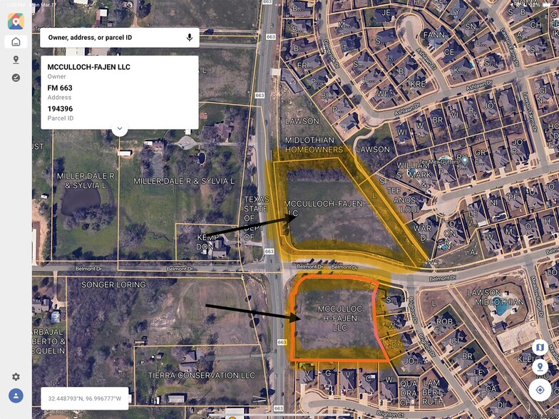 Belmont Dr & FM 663 Land portefeuille de 2 biens à vendre sur LoopNet.fr - Photo principale – Image 1 sur 1