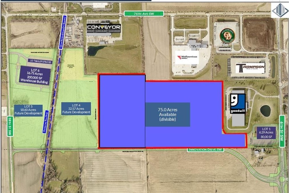 Lot 1 Innovation Drive SW, Cedar Rapids, IA à vendre Aérien– Image 1 sur 3