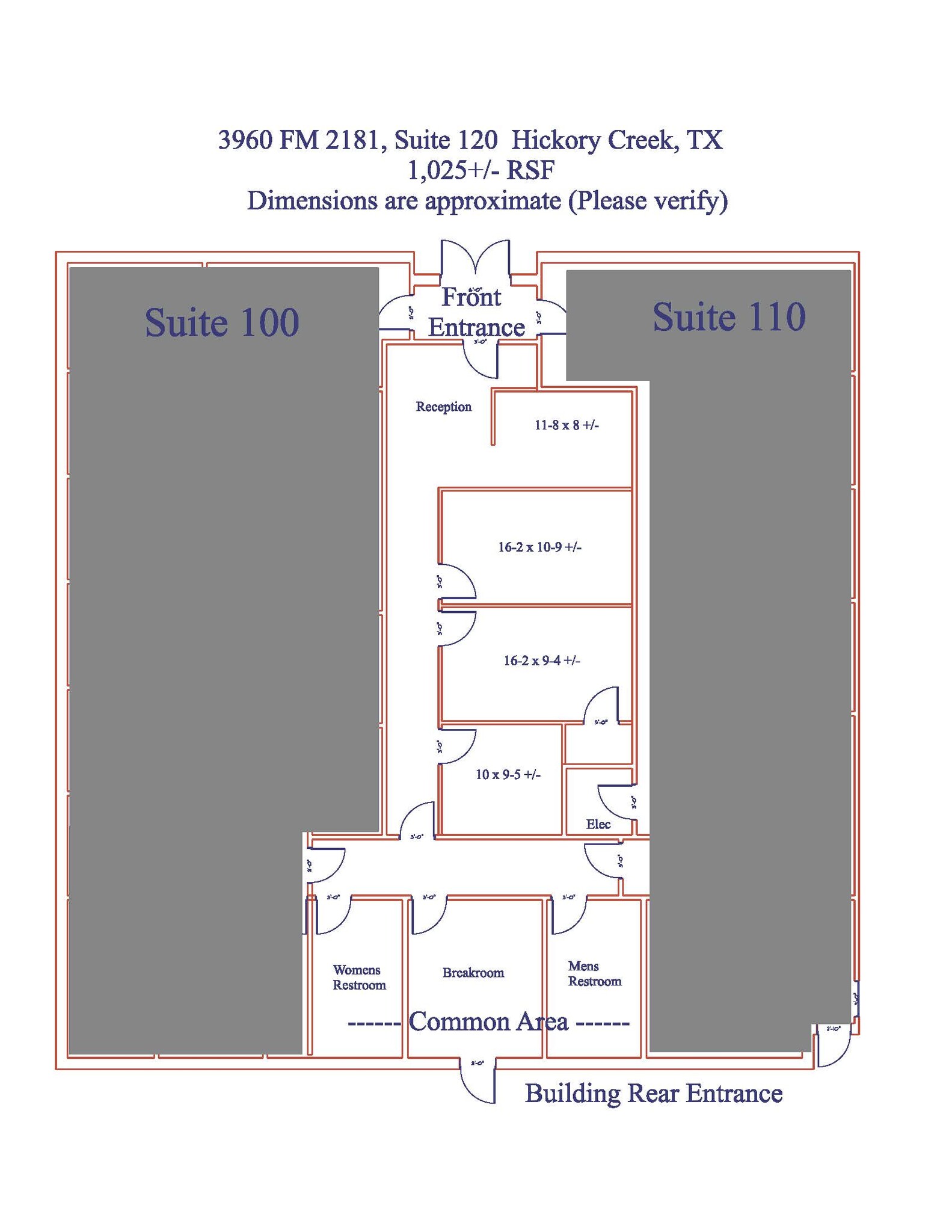 3960 FM 2181, Hickory Creek, TX à louer Plan d’étage– Image 1 sur 1