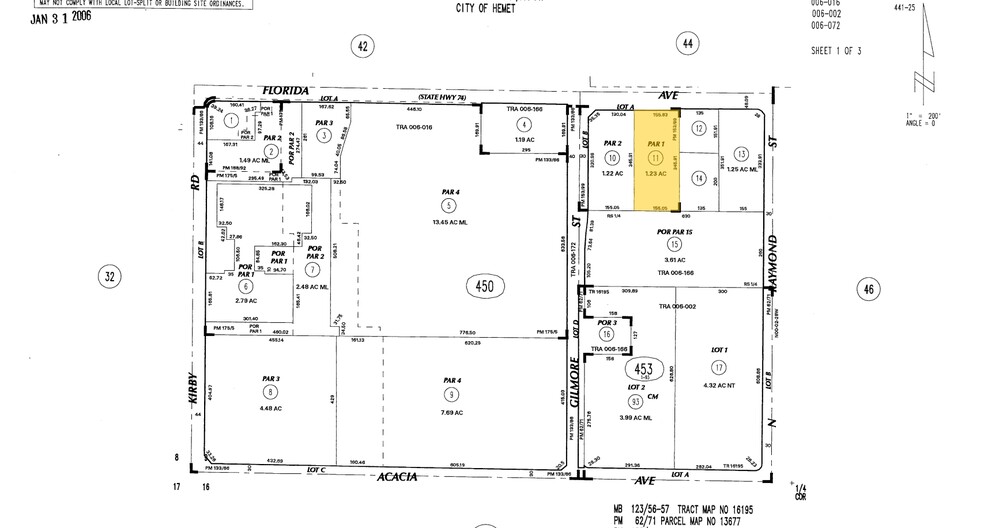 W Florida Ave, Hemet, CA à louer - Plan cadastral – Image 2 sur 2