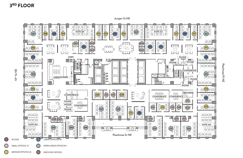 999 Peachtree St Ne, Atlanta, GA à louer Plan d’étage– Image 1 sur 11