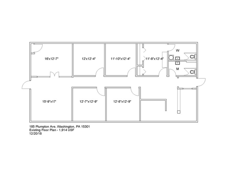 175 Plumpton Ave, Washington, PA à louer - Plan d’étage – Image 3 sur 4