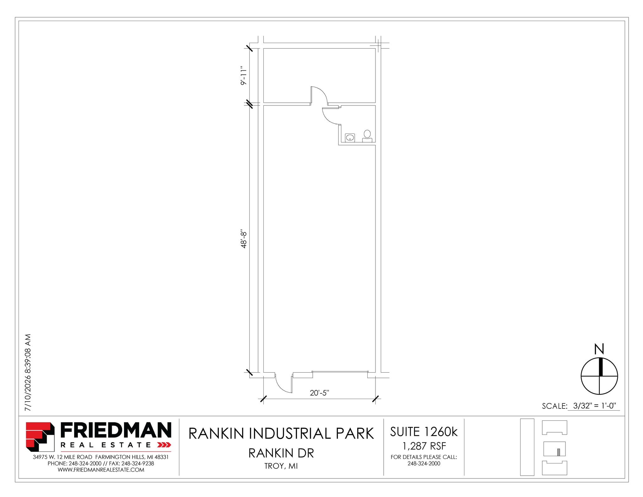 1270 Rankin St, Troy, MI à louer Plan d’étage– Image 1 sur 2