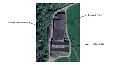 Écouflant - Vue aérienne vue de carte