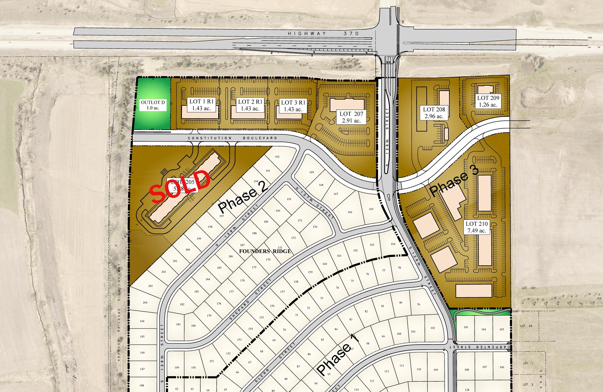 126 & Highway 370, Papillion, NE à vendre Aérien– Image 1 sur 5