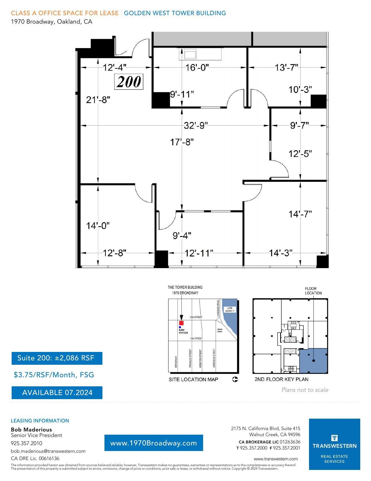 1970 Broadway, Oakland, CA à louer Plan d’étage– Image 1 sur 1