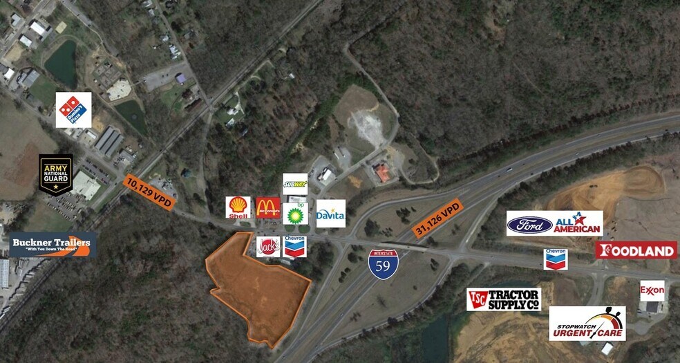 I-59 FREEWAY & SPRINGVILLE, Springville, AL à vendre - Aérien – Image 3 sur 9