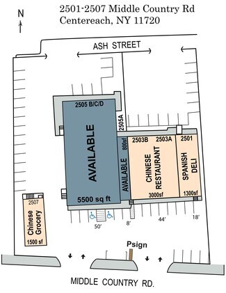 Plus de détails pour 2501-2507 Middle Country Rd, Centereach, NY - Local commercial à louer