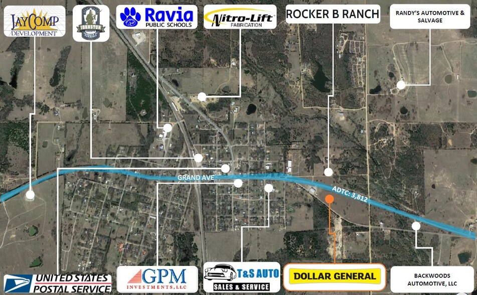 7200 OK-22 Hwy, Ravia, OK à vendre - Aérien – Image 2 sur 2