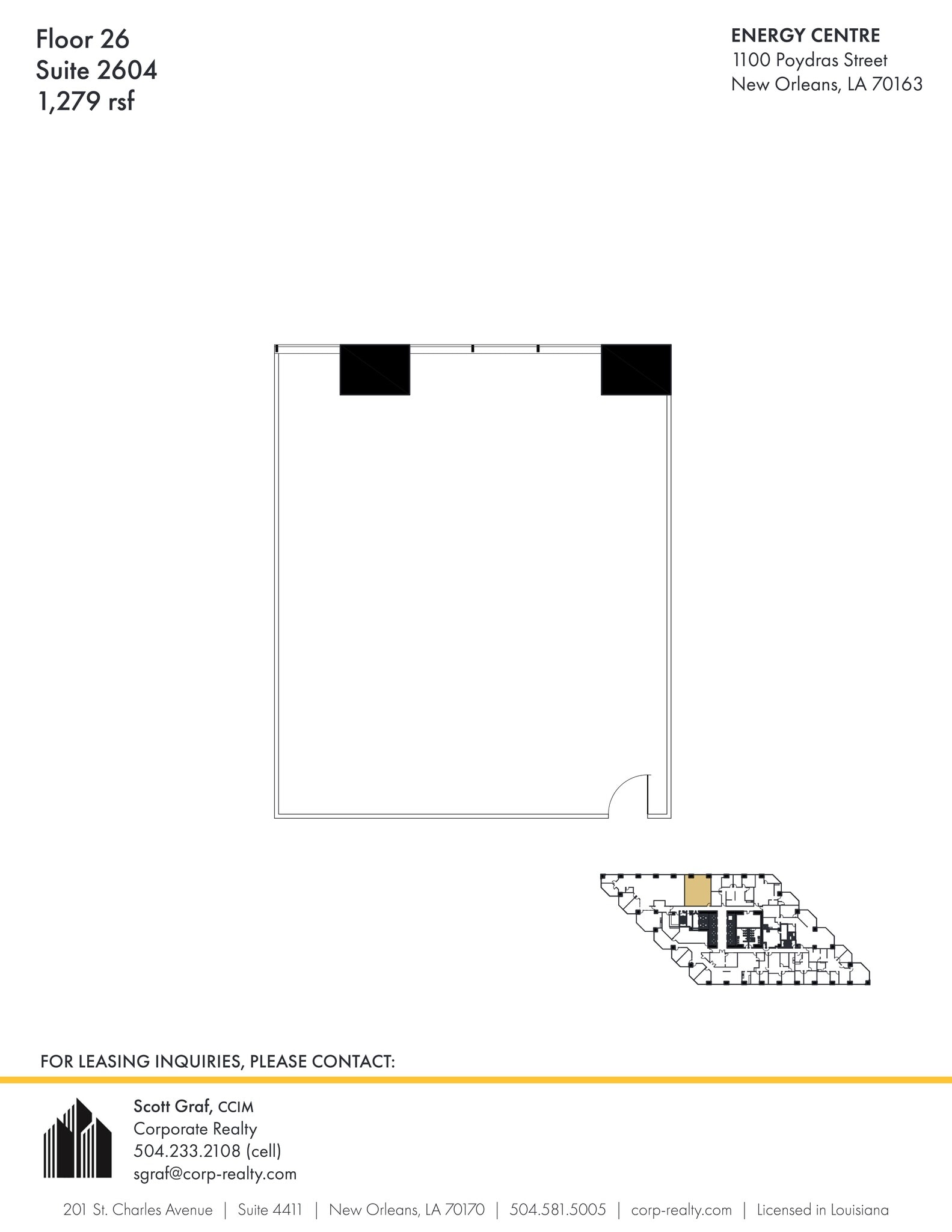 1100 Poydras St, New Orleans, LA à louer Plan de site– Image 1 sur 1